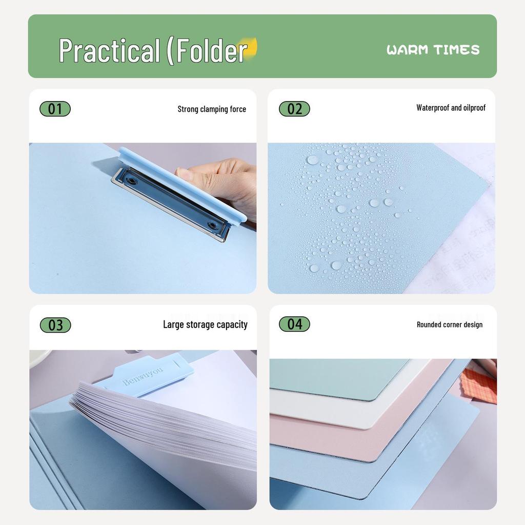 A4 Folding Waterproof Document Folder - Large Capacity, Portable & Oil-Proof for Office & Student Use