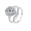 S/set Eternity   CopperWedding Bride Rings for Women Excellent Pear Cut VVS1 D 3EX Moissanite Ring Fine Jewelry