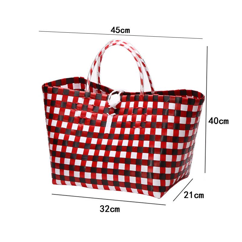 Vietnamese Large Imitation Rattan Handled Storage and Grocery Basket