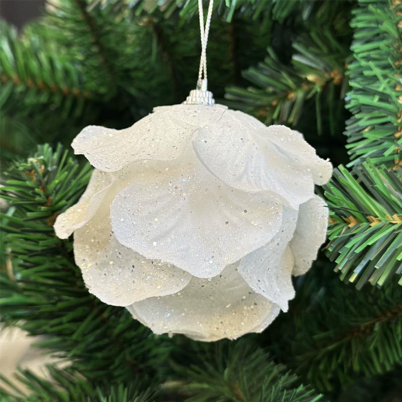 

1 шт. Новогодние украшения 2026 Новогоднее подвесное украшение Праздничные принадлежности Рождественский шар Сделай сам Белый лепесток Рождественское украшение Пена