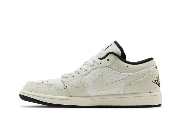 Men's Sneakers Nike Jordan 1 Low Brushstroke Natural/Black-Multi