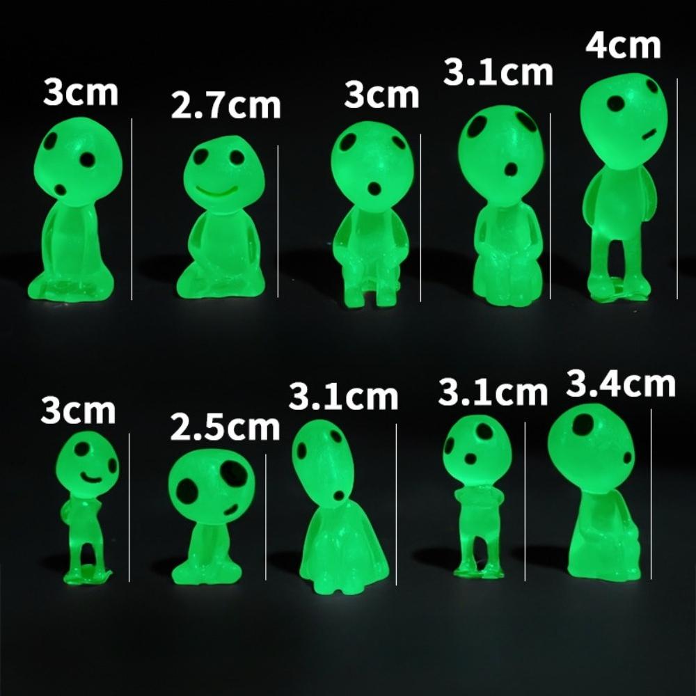 10PCS Resin Magic Night Light Elves Noctilucent Garden Fairy Figures Miniature Landscape Decor Outdoor Home Accessories