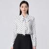 Women's Polka Dot Long-Sleeve Blouse with Bow