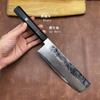 7 Inch Nakiri Knife 33-layers Damascus Steel 10Cr15Mov Blade Ox Horn & Ebony Handle Slicing Vegetable Cleaver Meat Kitchen Knife