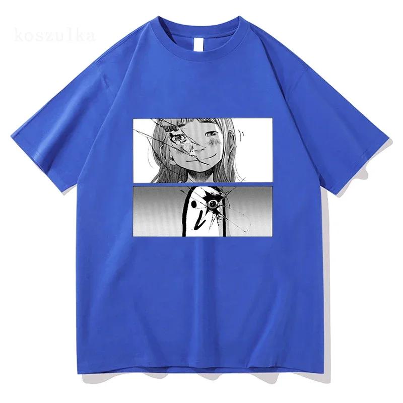 Summer men's anime-related Oyasumi- Punpun cartoon character pattern printed T-shirt, high-quality pure cotton streetwear