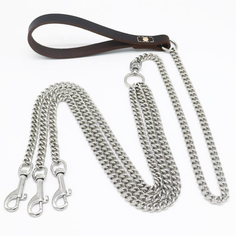 Dual Dog Leash Chain for Golden Retriever & Malinois - Double-Headed, Two-Dogs-in-One Lead