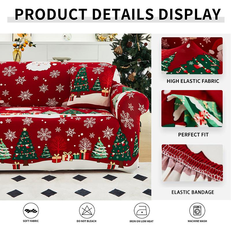 Christmas Sofa Cover Stretch Slip Covers Plastic Furniture Protector Spandex Couch Cover For Party El Banquet Washable