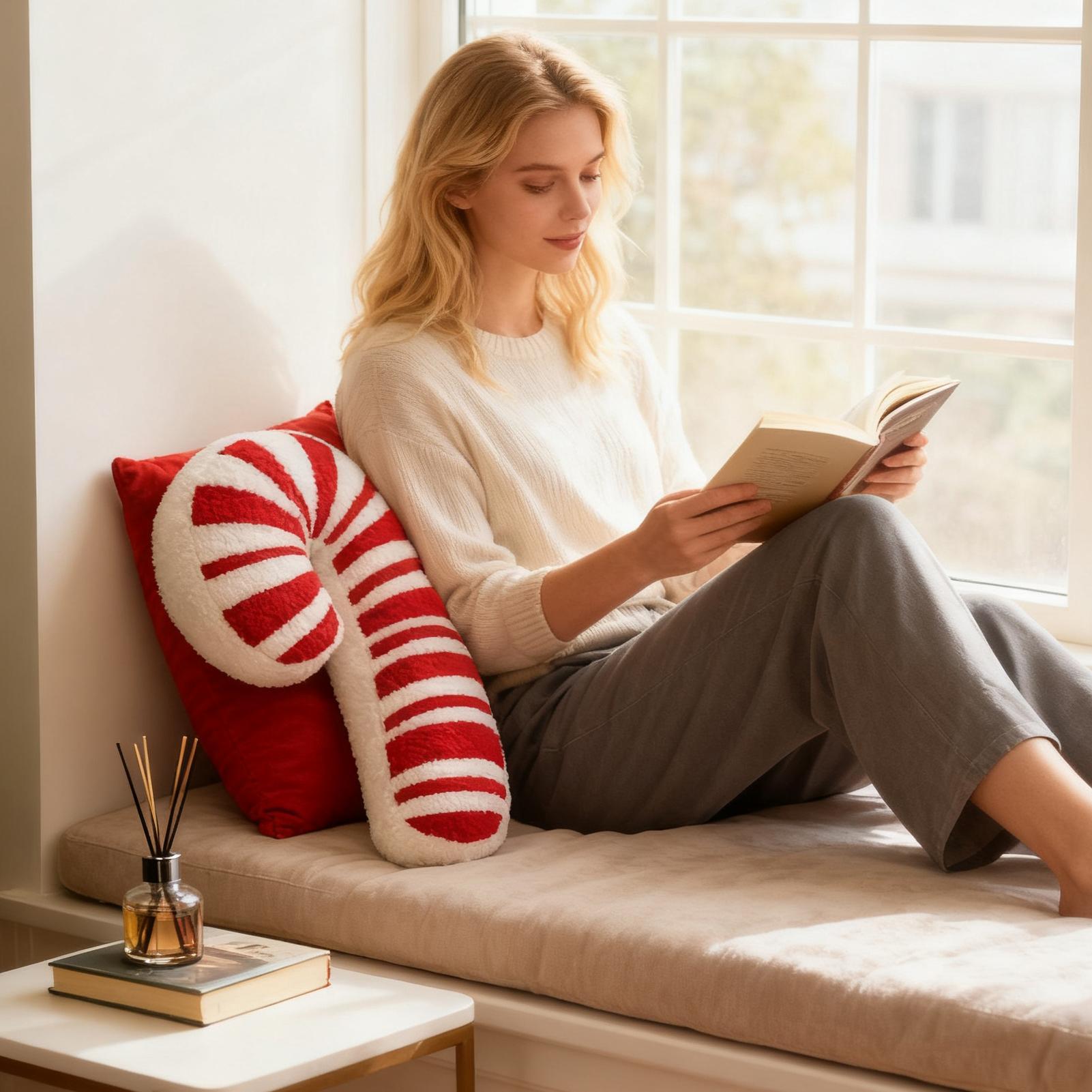 Рождественская декоративная подушка Милая мягкая подушка Плюшевая подушка Набитая рождественская конфета Для кровати Дивана Гостиной Спальни Патио China Mainland