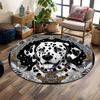 Ornate Dalmatian with Intricate Patterns Print Round Rug, Living Room, Bedroom, Playroom Carpet, Non Slip Floor Mat, Gift