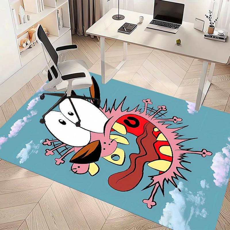 Courage the Cowardly Dog2 Printed Absorbent Washable Carpet, Non-Slip Bathroom Mats, Kitchen Rugs, Yoga Mat,Living Room Entrance, Camping Picnic Rugs