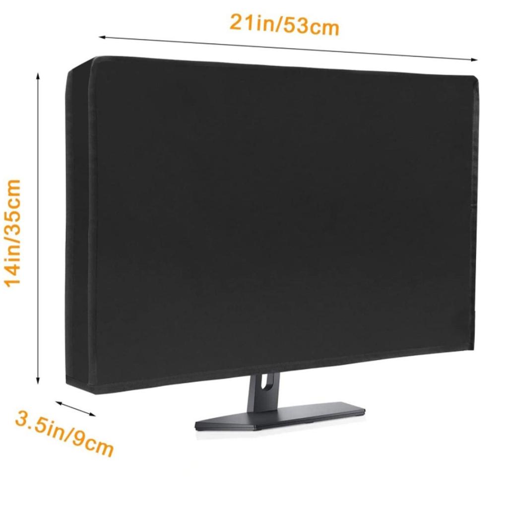 Black computer monitor dust cover, waterproof, scratch-resistant and wear-resistant high-quality dust cover, one set
