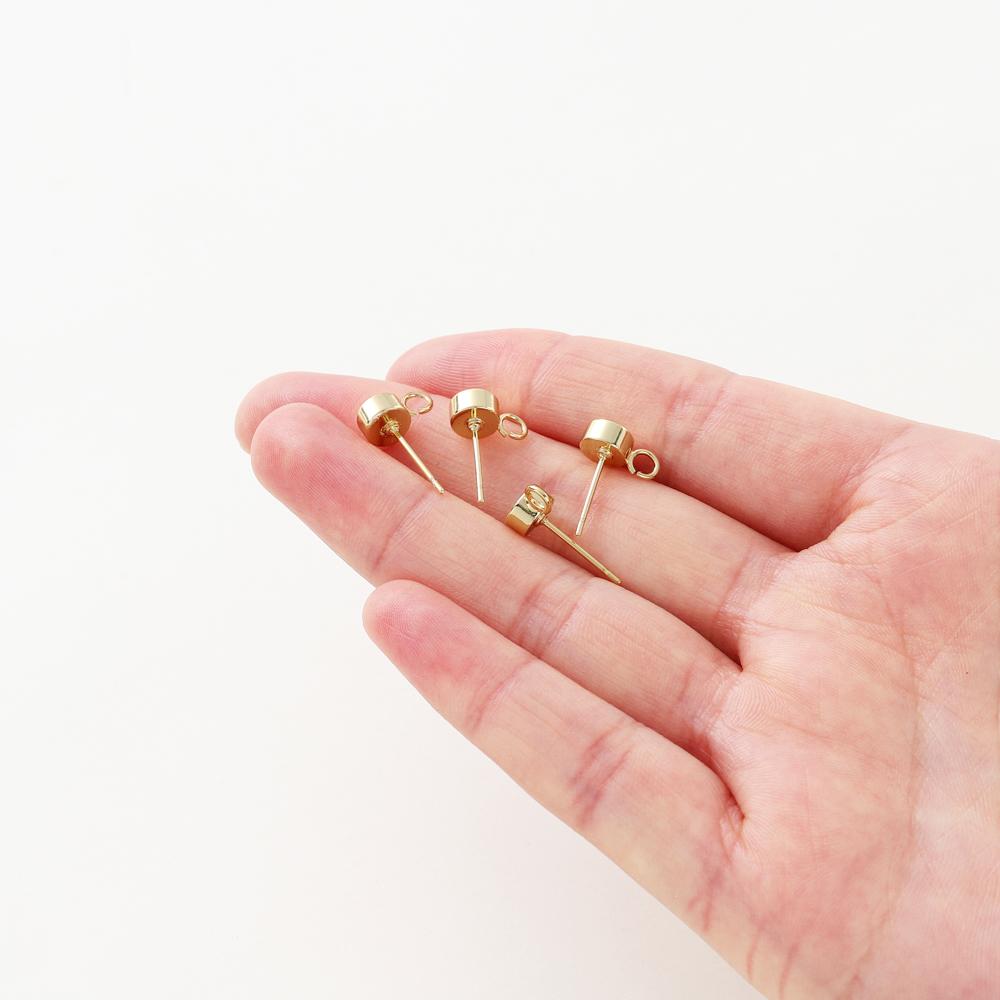 10Pcs 14K/18K Gold Color Plated Brass Ear Stud with Hoops Earring Hooks for Jewelry Making DIY Earrings Accessories Supplies