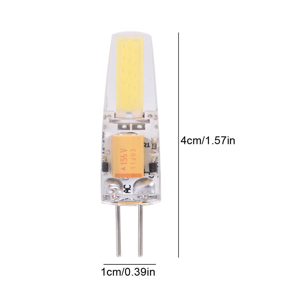 10Pcs ACCelsiusDC12-24V G4 COB LED Light Bulbs NOn Dimmable Silicone Lamp Fixtures (Warm White)