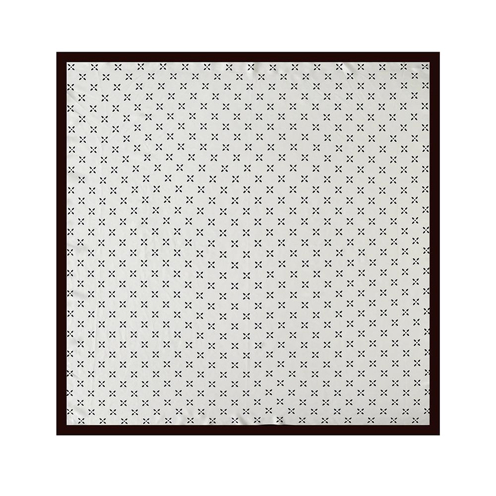 Jaro Nová Korejská Verze Dongdaemun Retro Literární Tištěný Keprový Čtvercový Šátek Jednoduchý Designový Smysl Šátek pro Ženy