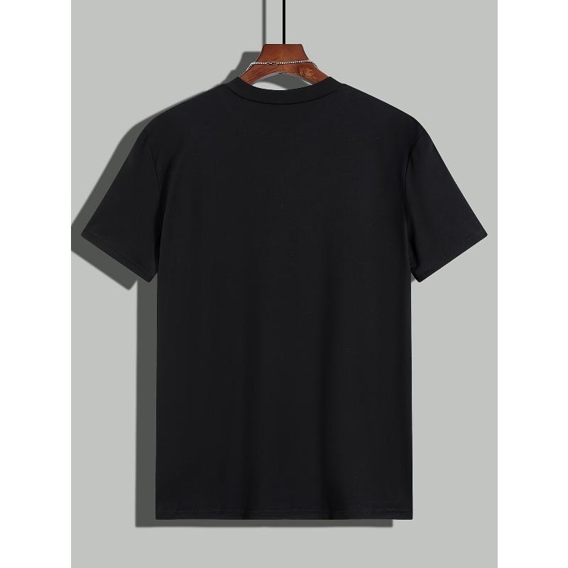 M und Spiegelung Grafikdruck, Herren Novel Grafikdesign T-Shirt, Lässige Bequeme T-Shirts Für Den Sommer, Herrenbekleidung Oberteile Für Tägliche Aktivitäten