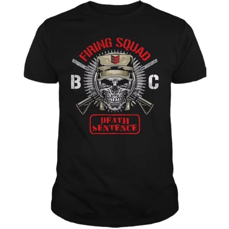 

2025 Fashion BC Firing Squad Skull Soldier Death Sentence T-Shirt. Summer Cotton Short Sleeve O-Neck Mens T Shirt New 4XL