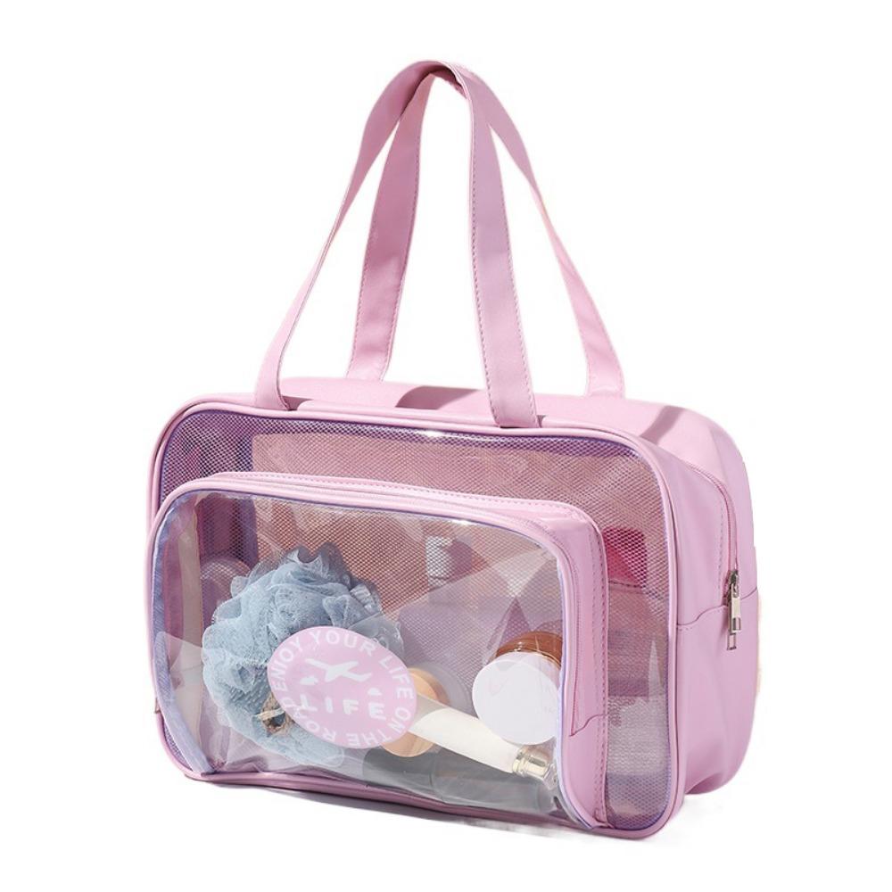 Large Capacity Toiletry Storage Pouch Transparent Clear Toiletry Case Portable Cosmetic Bag  Women