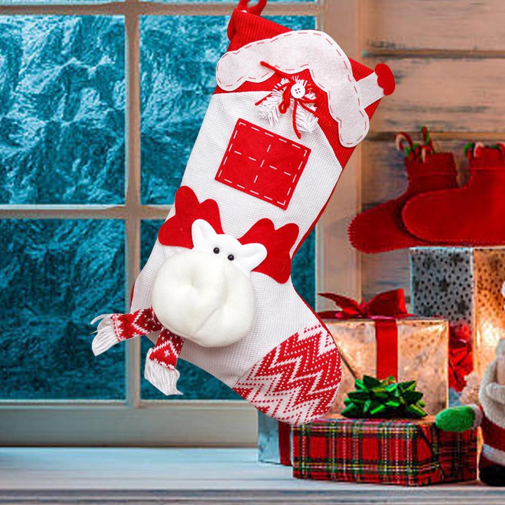 Christmas Stockings Party Favor Felt Candy Storage Bags Christmas Snowman Stockings For Mantel Stairs Tree Home Farmhouse Garden