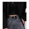 Damen schwarzer Ledergürtel mit quadratischer Schnalle - 2023 Trendiges vielseitiges Design für Jeans