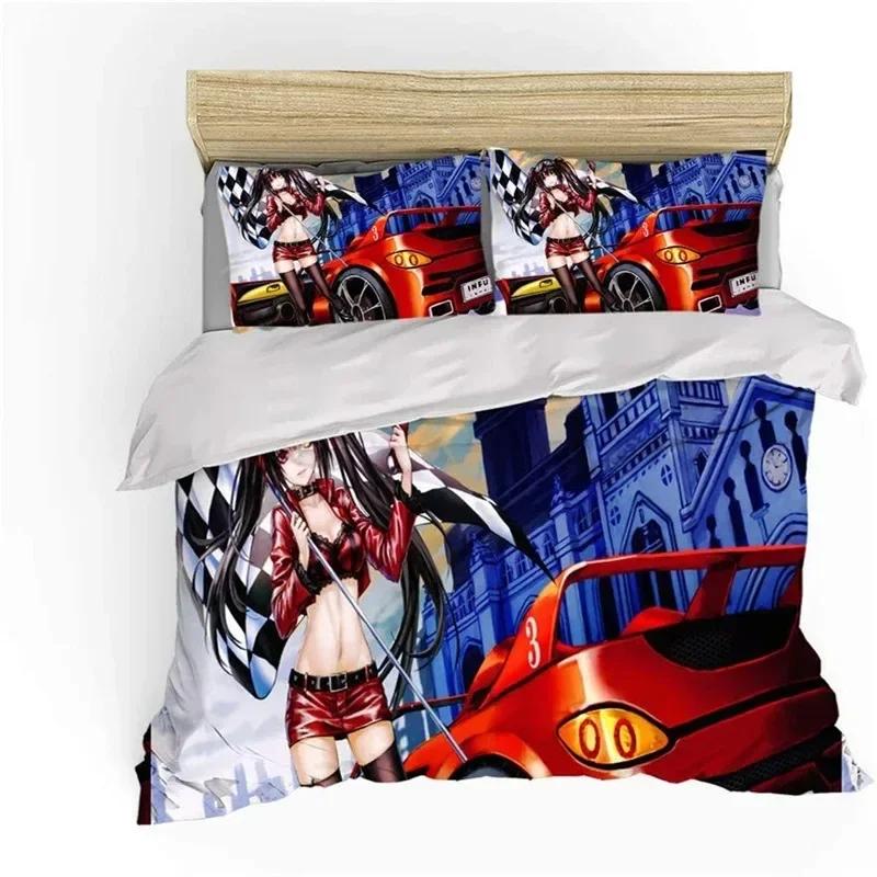 3D Print Anime Date A Live Comfortable Duvet Quilt Cover Pillowcase Bedding Set Children Bedroom Decoration Home Textile