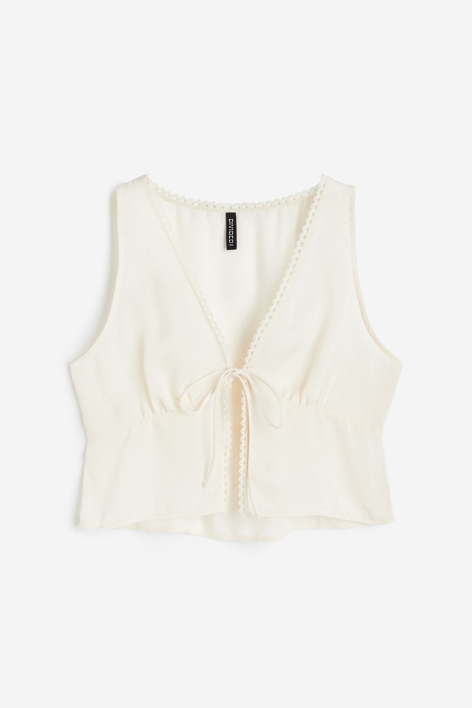 

Tie-detail satin vest top