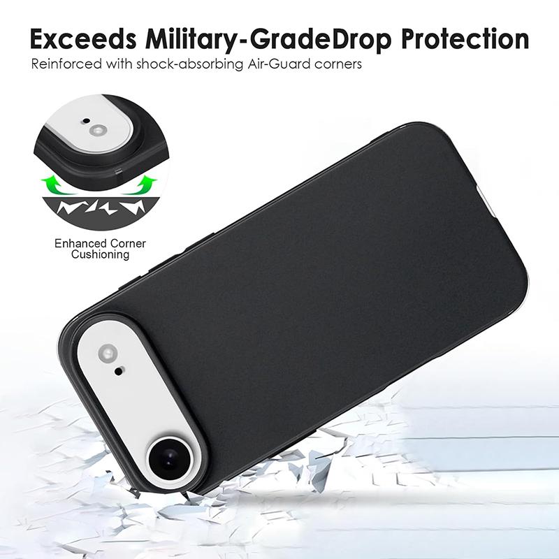 Militray Grade Matte Silicone Case for iPhone Air 17 16 Pro Max Back Cover Ultra Thin Frosted Soft TPU Case for iPhone 16 Plus