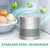 Desodorante para Refrigerador Eliminador de Olores Carbón Activado Caja Desodorante para Nevera No Requiere Recambios Freshener de Acero Inoxidable para Cocina del Hogar