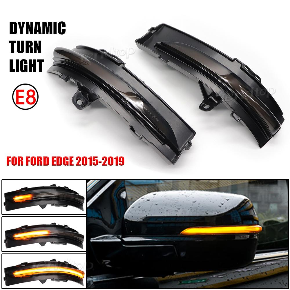 Car Turn Signal Lights Sequential Indicators Lamps RearView Bulbs for Ford EDGE Edge ST-Line 15-21 Amber LED Dynamic Lamps