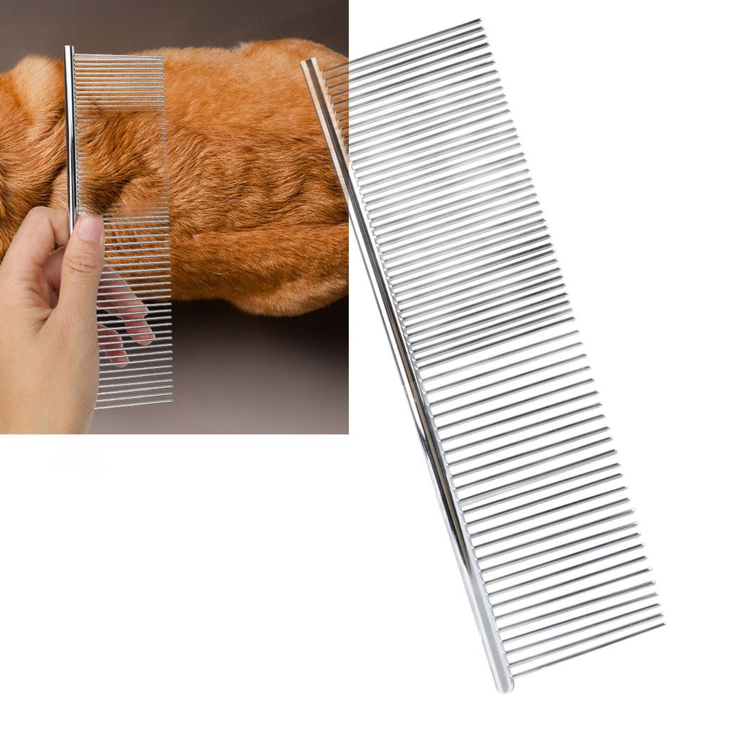 Dog Combs Professional Metal Cat Comb Grooming Tool with Ergonomic Handle for Removing and Knots