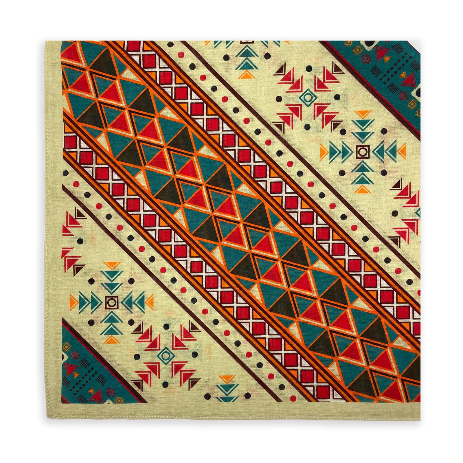 Delicate Ethnic Style Bandana for Adult Fashion Creative Print Hiphop Bandana Elastic Headscarf for Stage Performances жёлтый
