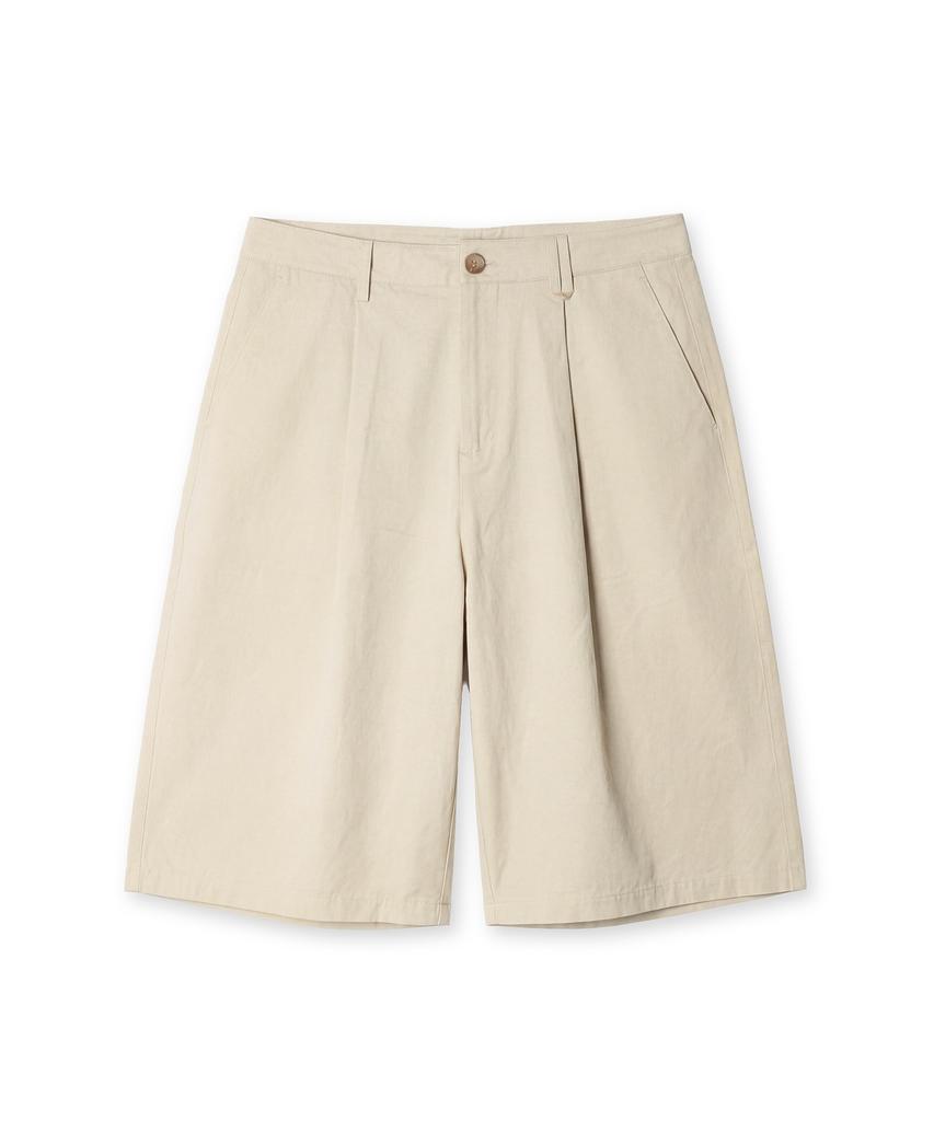CONNECT KINLOCH Washed Cotton Bermuda Pants [Beige]