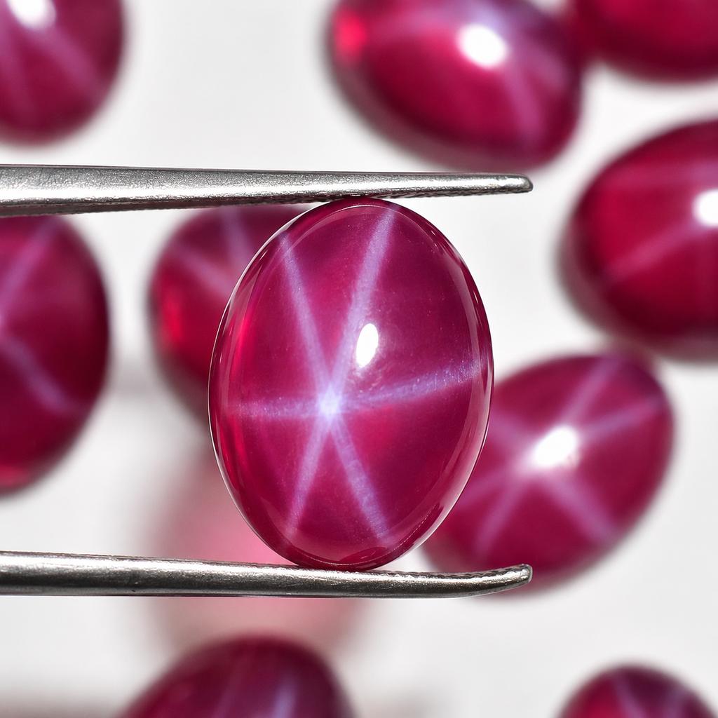Natural RED Star Ruby Oval Shape 14 Ct Stunning CERTIFIED Gemstone Loose