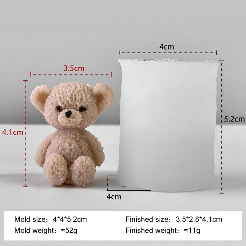 

Mini Bears Silicone Candle Mold DIY Gypsum Form Resin Decoration Crafts Mould Handmade Soap Making Supplies