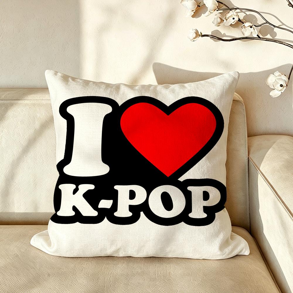 Trend Ii Llove Kkpop Cushion Cover Pillow Case Antidustmite Pillowcase Silky Short Plush Sofa Cushion Cover Hot