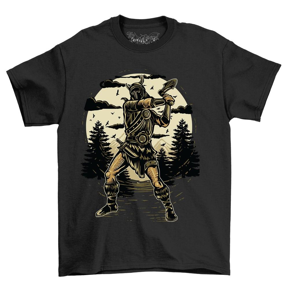 Viking Swing Axe T-shirt - Unleash Your Inner Warrior! Funny and Fierce Design,