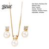 Women Jewelry Set 2Pcs/Set Imitation Pearl Necklace Earrings Adjustable Complete
