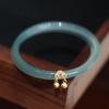 Spring and Summer Bracelet Blue Hollowed-out Ruyi Bell Type Female Chalcedony Agate Bracelet Artistic Vintage Jade Bracelet Chinese Style