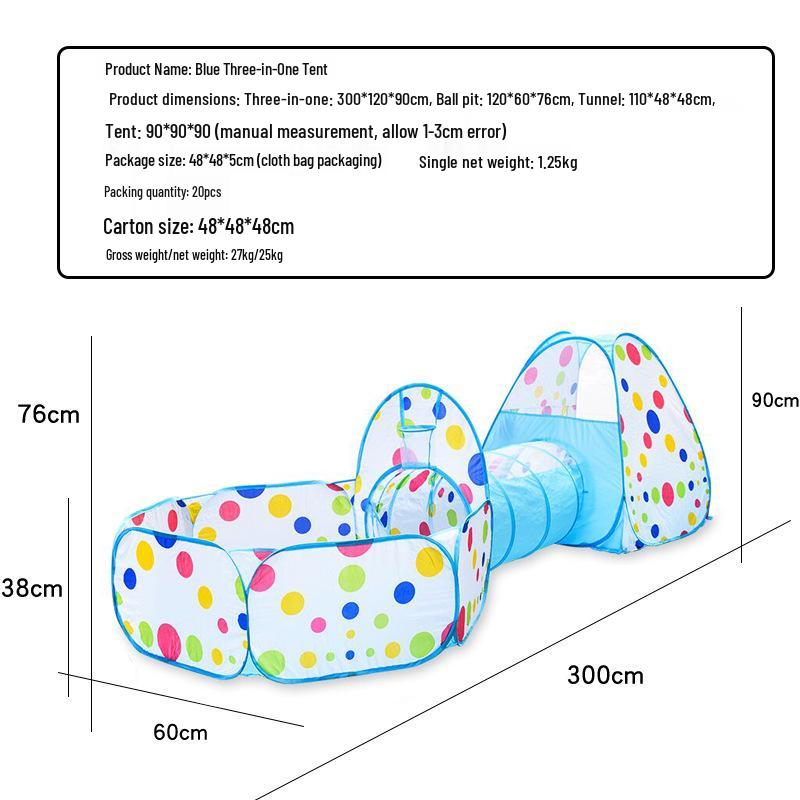 Popular Foldable Children's Tent & Tunnel Playhouse with Basketball and Ocean Ball Pit