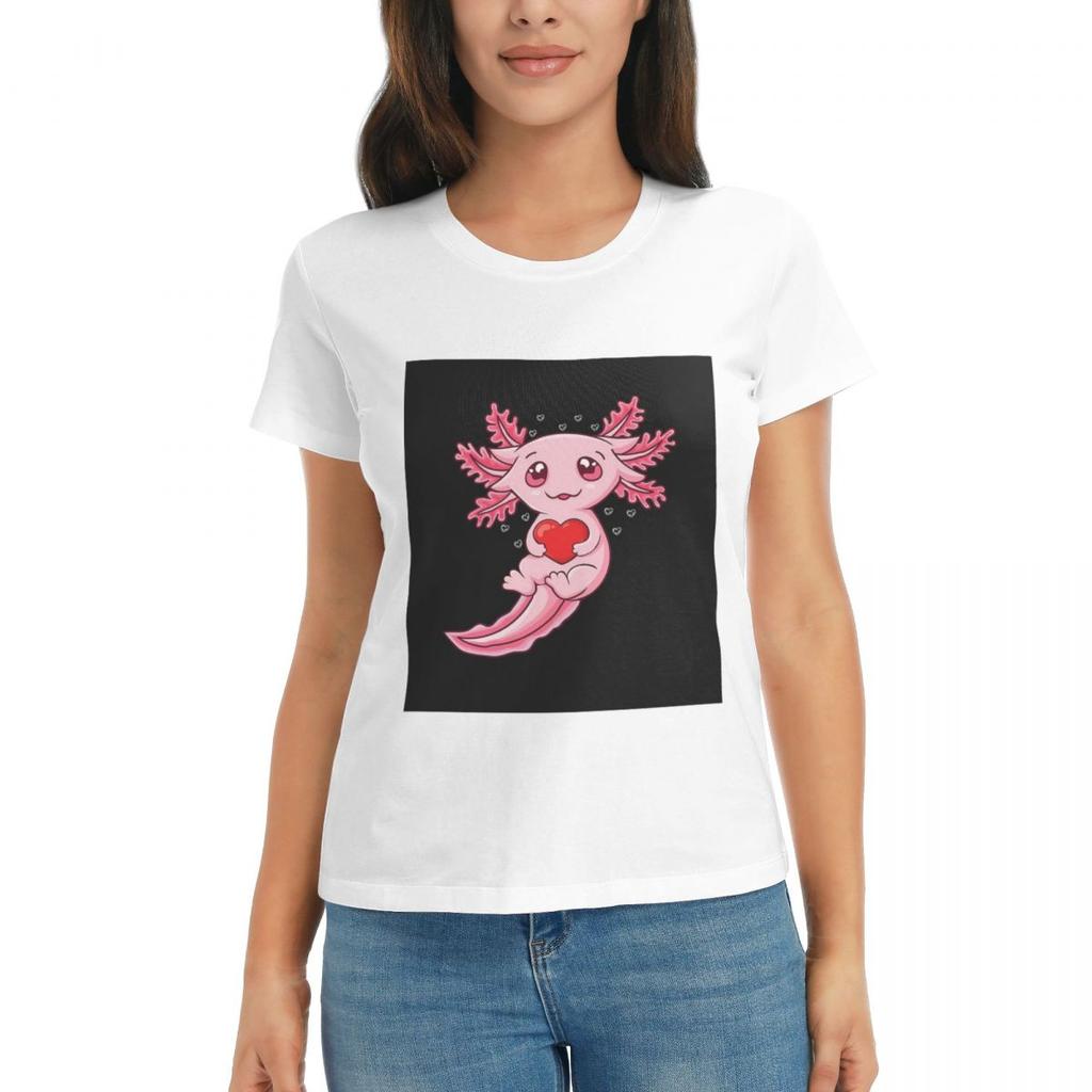 Damen T-Shirt Axolotl Meerestier Sommer Kurzarm T-Shirts Rundhals Baumwolle T-Shirts Kleidung Oberteile Streetwear
