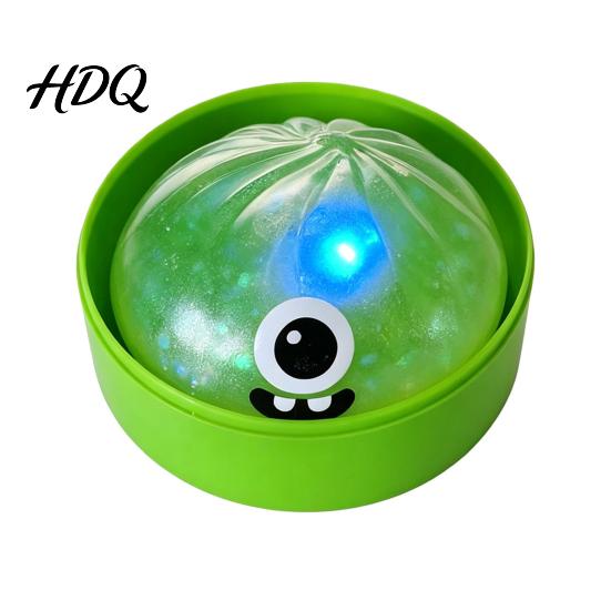 Stress Relieving Gadgets Halloween Glitter Dumpling Squeeze Toy, Spooky Ghost Pumpkin with Steamer, Cute Durable Balls Slow Rising Bun Fidget Toy LED