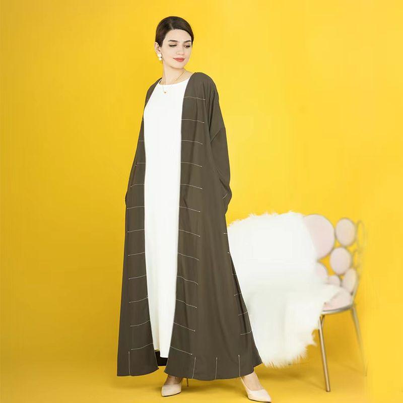 Fashion 2023 Ethnic Style Shoelace Pure Color Cardigan Dress Solid Color Cardigan Dress