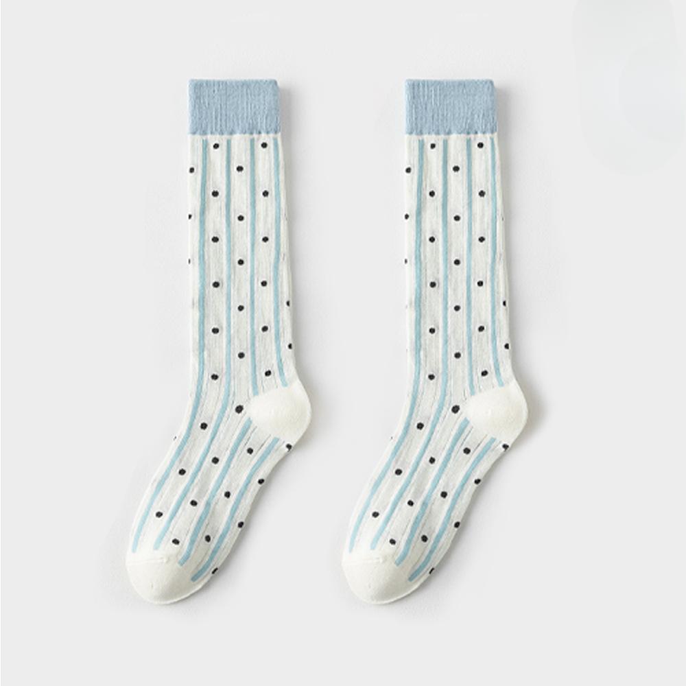 

Female Spring and Summer Cotton Bow Sweet Breathable Deodorant Calf Pile Pile Socks 1 pair синій