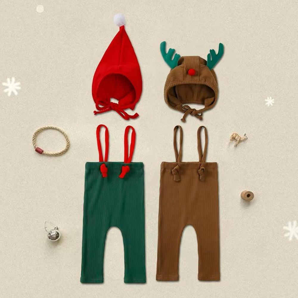 

Antler Infant Christmas Clothes Cute Rudolph Hat New Newborn Overalls 3-24 months Baby Kid Height 66cm-Red Ball Hat