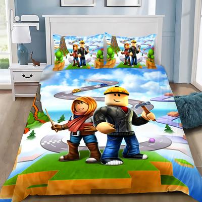 3D Game R-Robloxes Duvet Cover Pillowcase Game Scene Print Bedding Set Adult Boy Girl Bedroom Decoration Single Double Large