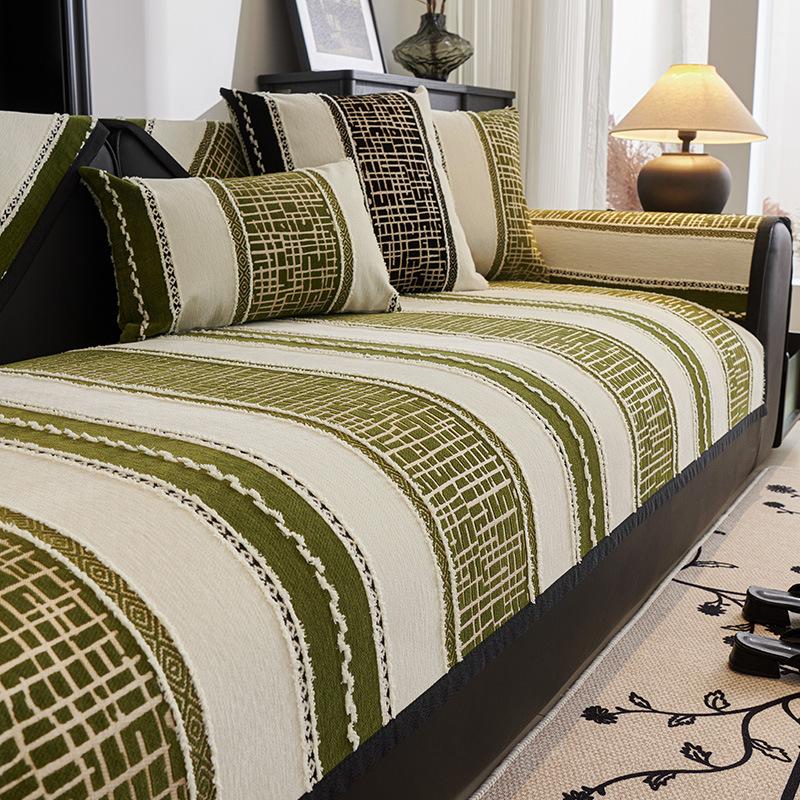 Nordic Chenille Sofa Covers For Living Room Anti-Slip Dustproof Broad Stripe Sofa Covers  new Universal Sofas Funda Sofa