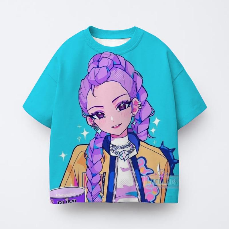 Children's K-pop Demon Hunter T-shirt Short Sleeve, Children's Anime Clothing, Huntrix Tiger Origin Style T-shirt, Gift