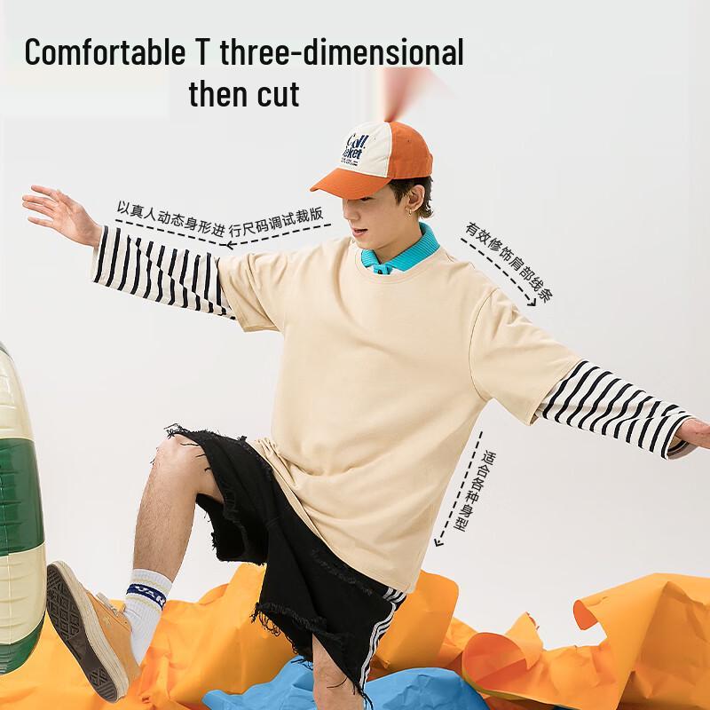 Men's Pure Cotton Loose Fit Smiley Face T-Shirt