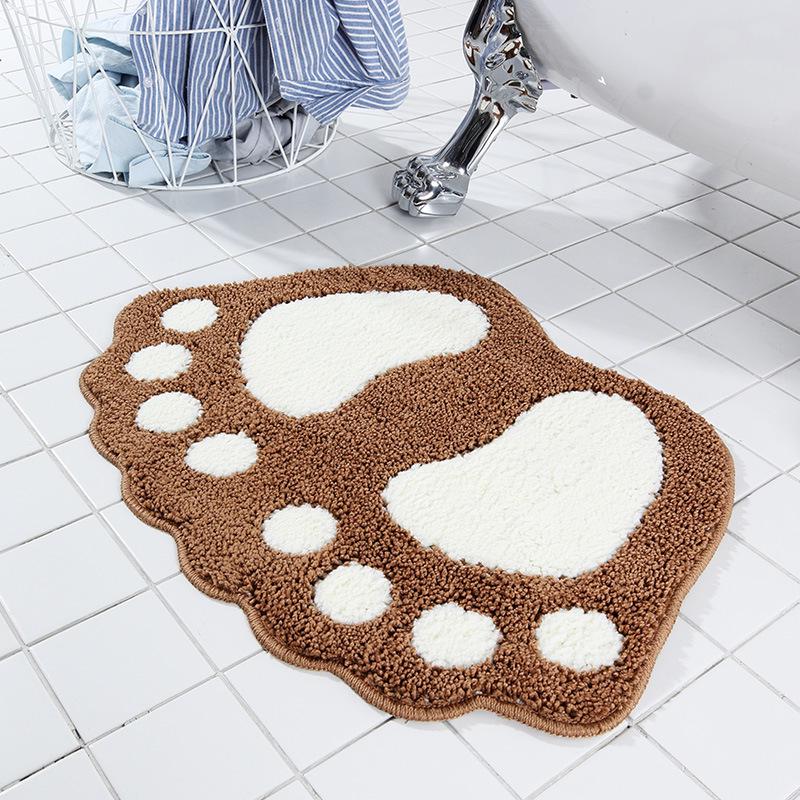 Cute Paw Non-slip Bathroom Entrance Mat - Water Absorbent and Non-slip Foot Rug