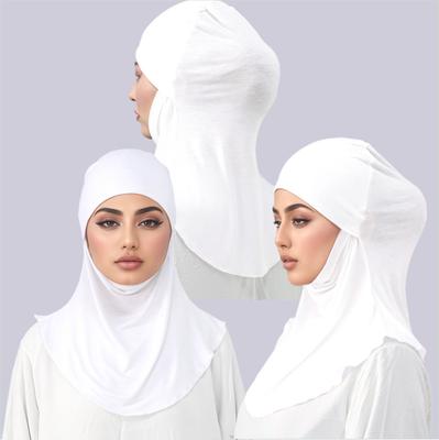 New Jersey Instant Hijab For Muslim Women Hijab Solid Stretch Undercap Headscarf Multi-Functional Head Wraps Prayer Inner Cap