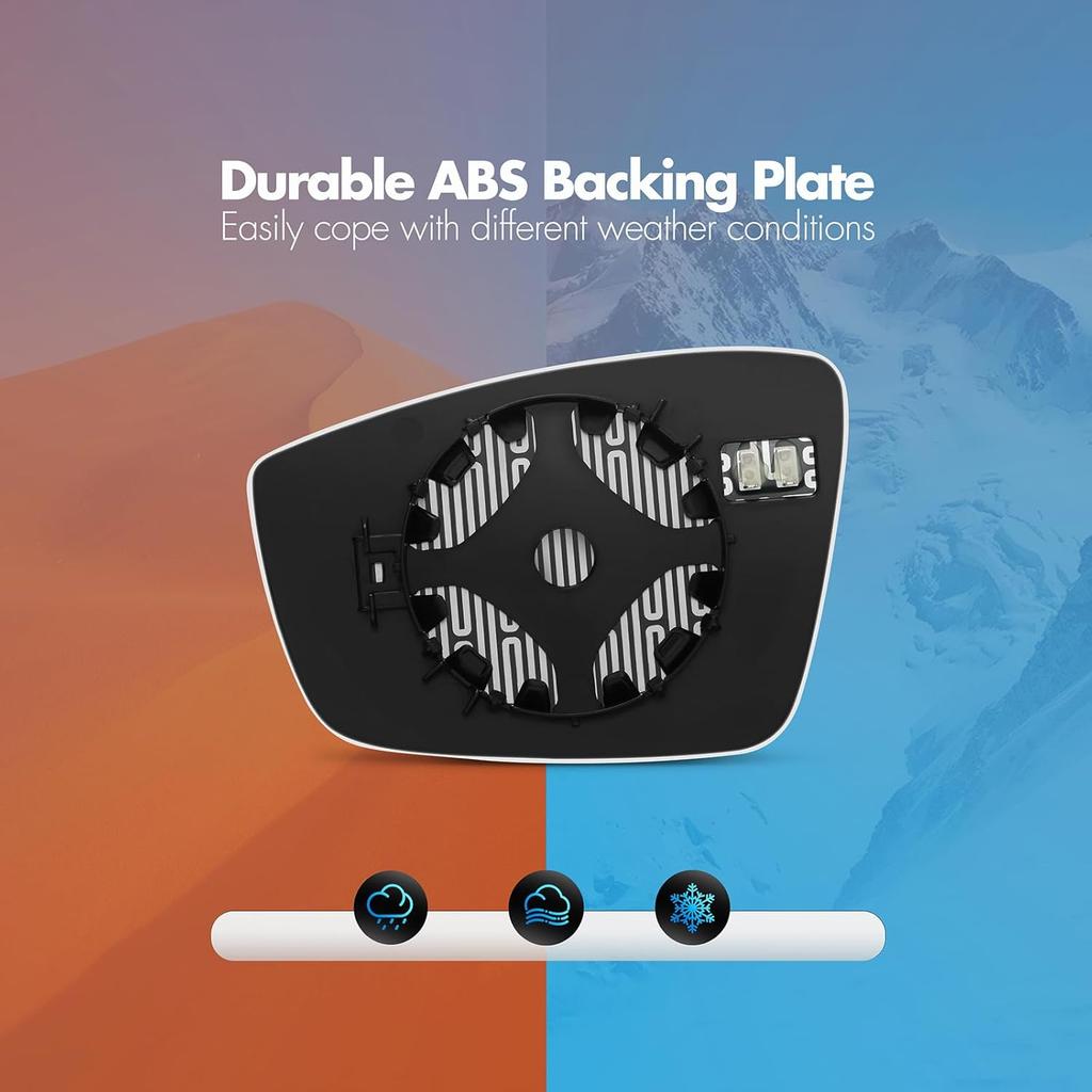 Passenger Side Mirror Replacement For Volkswagen VW Passat Jetta Beetle 2011 2012 2013 2014 2015 2016 2017 2018, Right Side Exterior Mirror Glass,